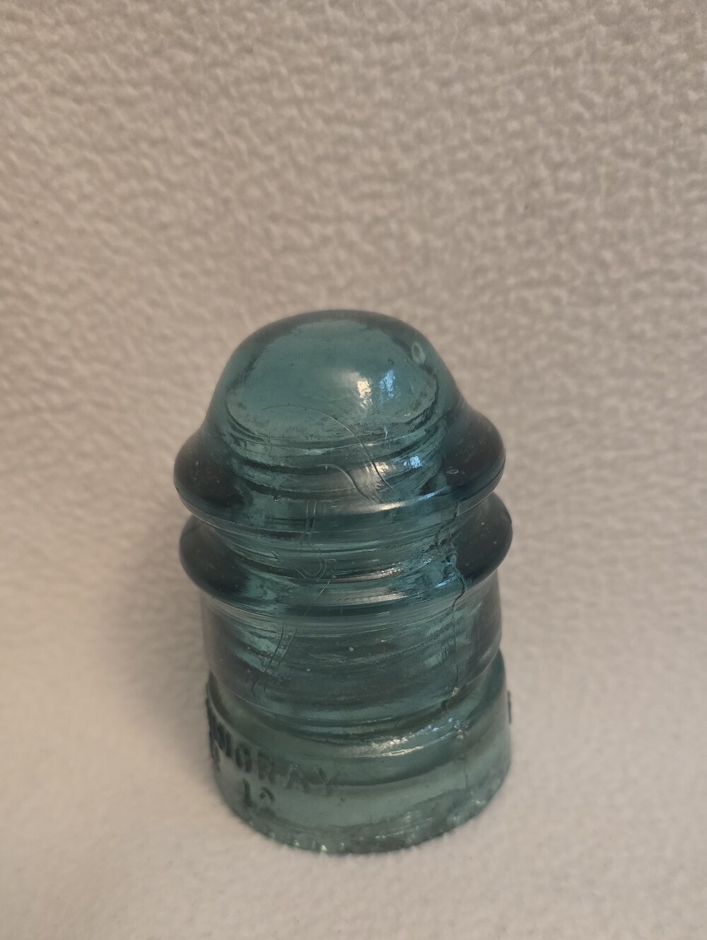 Vintage Teal Glass Insulator Accent